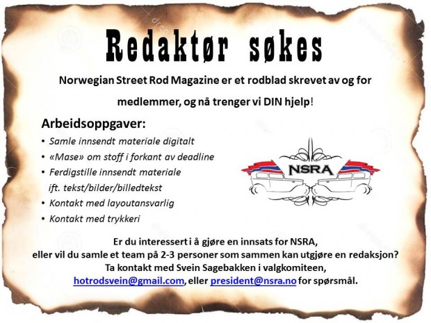 Redaktør søkes